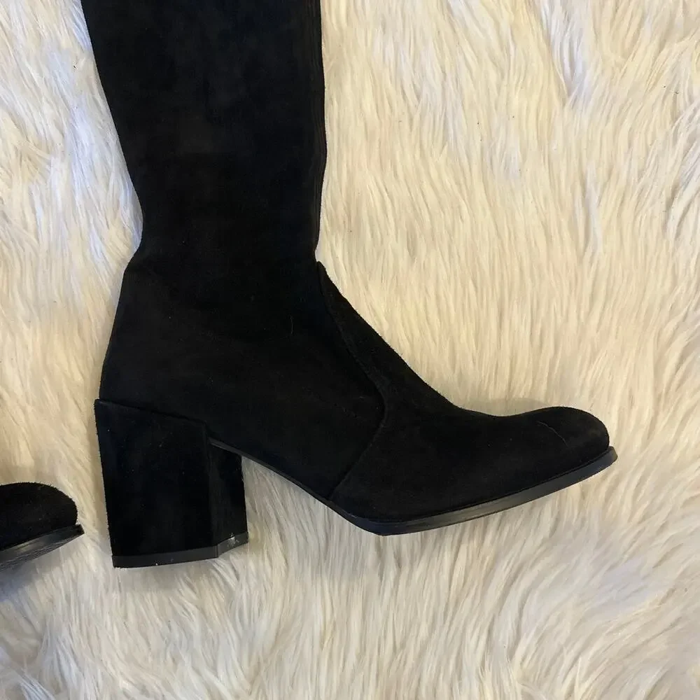 Stuart Weitzman Tieland Over The Knee High Boots Suede Block Heel Thigh High - Picture 7 of 16